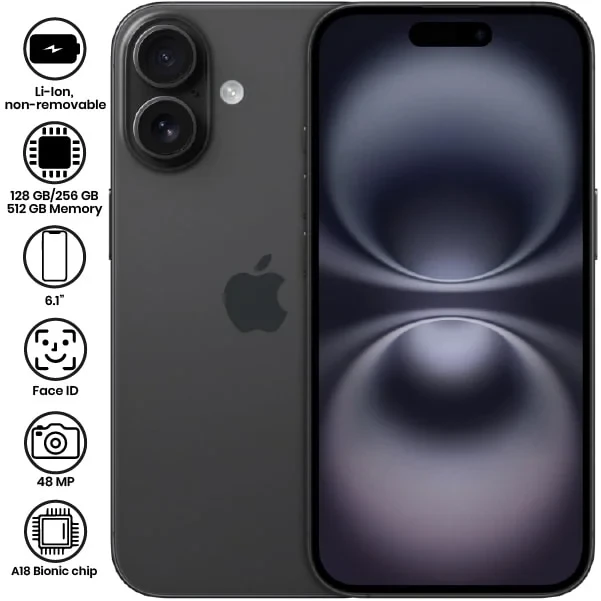apple iphone 16 128gb 256 gb 512gb  black white green aqua blue pink free shipping